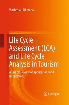 Couverture de l’ouvrage Life Cycle Assessment (LCA) and Life Cycle Analysis in Tourism