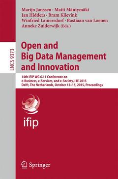 Couverture de l’ouvrage Open and Big Data Management and Innovation