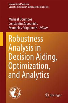 Couverture de l’ouvrage Robustness Analysis in Decision Aiding, Optimization, and Analytics