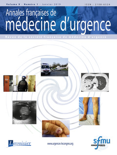 Couverture de l’ouvrage Annales françaises de médecine d'urgence Vol. 9 n° 1 - Janvier 2019