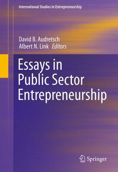 Couverture de l’ouvrage Essays in Public Sector Entrepreneurship