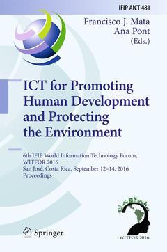 Couverture de l’ouvrage ICT for Promoting Human Development and Protecting the Environment