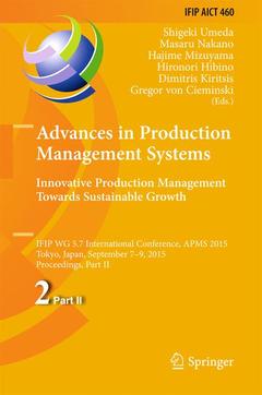 Cover of the book Advances in Production Management Systems: Innovative Production Management Towards Sustainable Growth