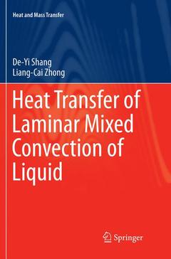 Couverture de l’ouvrage Heat Transfer of Laminar Mixed Convection of Liquid 