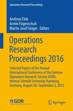 Couverture de l’ouvrage Operations Research Proceedings 2016