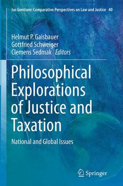 Couverture de l’ouvrage Philosophical Explorations of Justice and Taxation