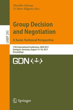 Couverture de l’ouvrage Group Decision and Negotiation. A Socio-Technical Perspective