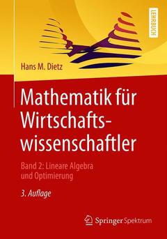Couverture de l’ouvrage Mathematik für Wirtschaftswissenschaftler