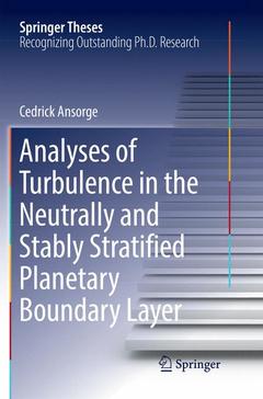 Cover of the book Analyses of Turbulence in the Neutrally and Stably Stratified Planetary Boundary Layer