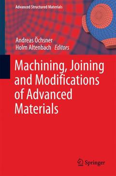 Couverture de l’ouvrage Machining, Joining and Modifications of Advanced Materials 