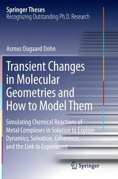 Couverture de l’ouvrage Transient Changes in Molecular Geometries and How to Model Them
