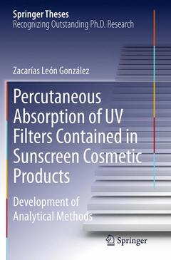 Couverture de l’ouvrage Percutaneous Absorption of UV Filters Contained in Sunscreen Cosmetic Products