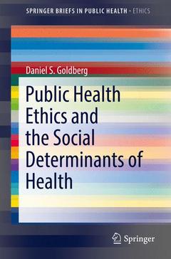 Couverture de l’ouvrage Public Health Ethics and the Social Determinants of Health