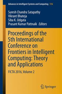 Couverture de l’ouvrage Proceedings of the 5th International Conference on Frontiers in Intelligent Computing: Theory and Applications 