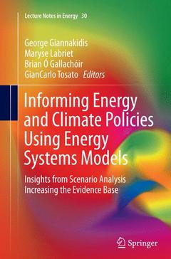 Cover of the book Informing Energy and Climate Policies Using Energy Systems Models