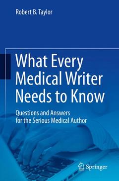 Couverture de l’ouvrage What Every Medical Writer Needs to Know