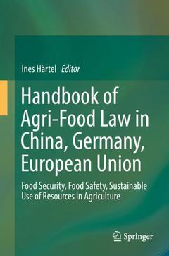 Couverture de l’ouvrage Handbook of Agri-Food Law in China, Germany, European Union