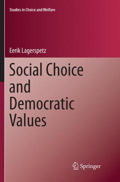 Couverture de l’ouvrage Social Choice and Democratic Values