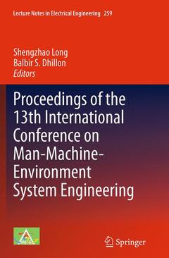 Couverture de l’ouvrage Proceedings of the 13th International Conference on Man-Machine-Environment System Engineering