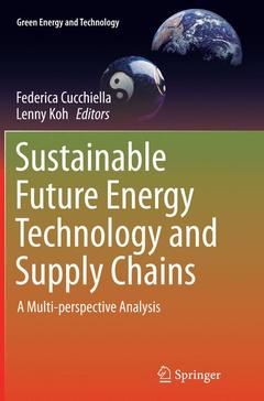 Couverture de l’ouvrage Sustainable Future Energy Technology and Supply Chains