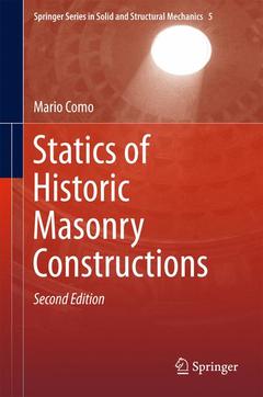 Couverture de l’ouvrage Statics of Historic Masonry Constructions