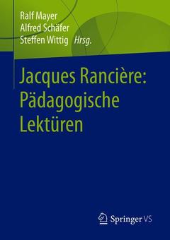 Couverture de l’ouvrage Jacques Rancière: Pädagogische Lektüren