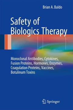 Couverture de l’ouvrage Safety of Biologics Therapy