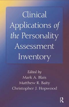 Couverture de l’ouvrage Clinical Applications of the Personality Assessment Inventory