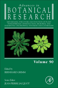 Couverture de l’ouvrage Metabolism, Structure and Function of Plant Tetrapyrroles: Introduction, Microbial and Eukaryotic Chlorophyll Synthesis and Catabolism