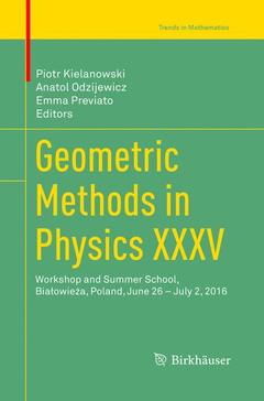 Couverture de l’ouvrage Geometric Methods in Physics XXXV