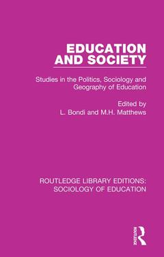 Couverture de l’ouvrage Education and Society