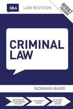 Couverture de l’ouvrage Q&A Criminal Law