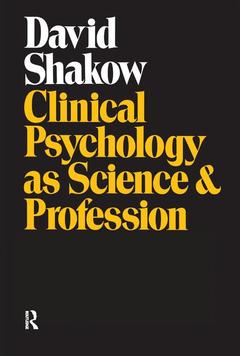 Couverture de l’ouvrage Clinical Psychology as Science and Profession