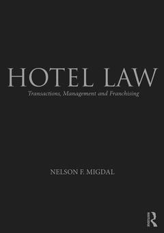 Couverture de l’ouvrage Hotel Law
