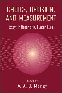 Cover of the book Choice, Decision, and Measurement