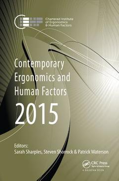 Couverture de l’ouvrage Contemporary Ergonomics and Human Factors 2015