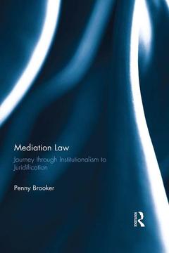 Couverture de l’ouvrage Mediation Law