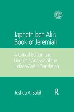 Couverture de l’ouvrage Japheth ben Ali's Book of Jeremiah