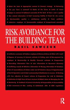 Cover of the book Risk Avoidance for the Building Team