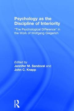 Couverture de l’ouvrage Psychology as the Discipline of Interiority