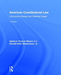 Couverture de l’ouvrage American Constitutional Law