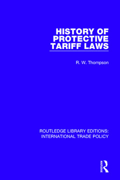 Couverture de l’ouvrage History of Protective Tariff Laws