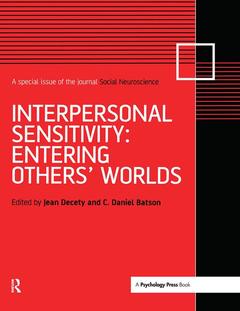 Couverture de l’ouvrage Interpersonal Sensitivity: Entering Others’ Worlds