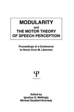 Cover of the book Modularity and the Motor theory of Speech Perception