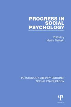 Couverture de l’ouvrage Progress in Social Psychology