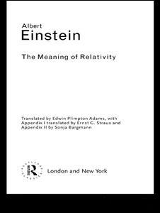 Cover of the book The Meaning of Relativity