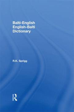 Couverture de l’ouvrage Balti-English English-Balti Dictionary
