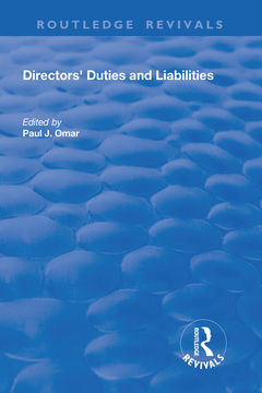 Couverture de l’ouvrage Directors' Duties and Liabilities