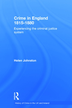 Couverture de l’ouvrage Crime in England 1815-1880