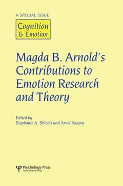 Couverture de l’ouvrage Magda B. Arnold's Contributions to Emotion Research and Theory